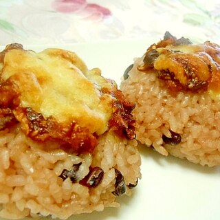 【お手伝いレシピ】❤赤飯と椎茸の味噌チーズ焼き❤